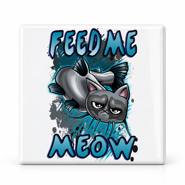 I030 Catfish ceramic coaster by Mythic Airbrush, original Air-Volution design — main image