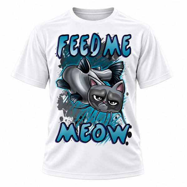 Personalized Catfish T-Shirt, front-view T-shirt mockup featuring custom Air-Volution artwork by Mythic Airbrush