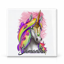 I032 Rainbow Unicorn ceramic coaster — MAIN photo