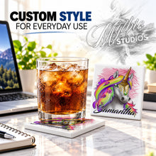 I032 Rainbow Unicorn ceramic coaster — PT01 photo