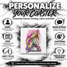 I032 Rainbow Unicorn ceramic coaster — PT04 photo