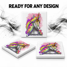 I032 Rainbow Unicorn ceramic coaster — PT06 photo
