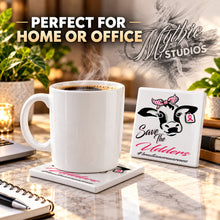 I033 Cow ceramic coaster — PT03 photo