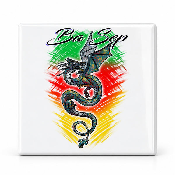 I035 Chinese Dragon ceramic coaster — MAIN photo