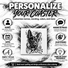 I036 German Shepherd ceramic coaster — PT04 photo