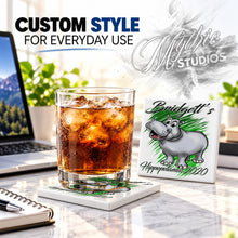 I037 Cartoon Hippo ceramic coaster — PT01 photo