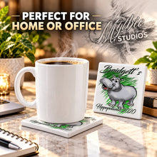 I037 Cartoon Hippo ceramic coaster — PT03 photo