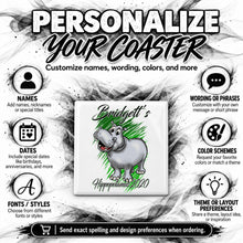 I037 Cartoon Hippo ceramic coaster — PT04 photo