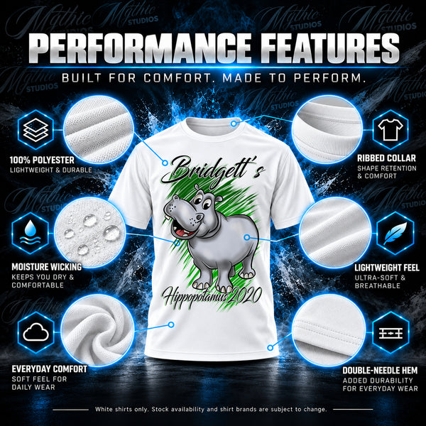 Personalized Cartoon Hippo T-Shirt by Mythic Airbrush, additional product image 3