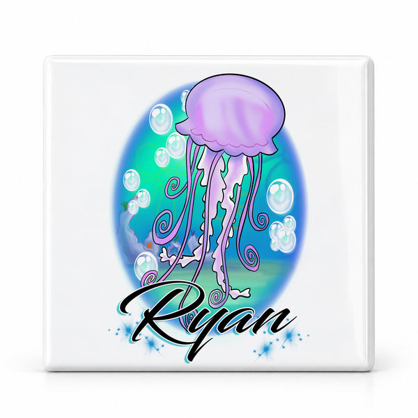 I038 Jellyfish ceramic coaster — MAIN photo