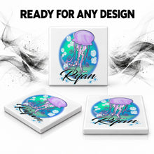 I038 Jellyfish ceramic coaster — PT06 photo