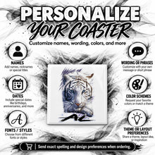 I039 White Tiger ceramic coaster — PT04 photo