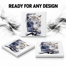 I039 White Tiger ceramic coaster — PT06 photo