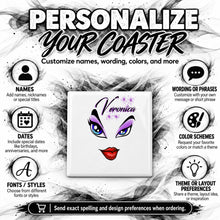 LB012 Brat Diva Eyes and Lips ceramic coaster by Mythic Airbrush, original Air-Volution design — product image 5