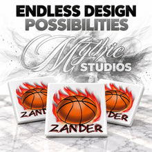 LG002 Basketball ceramic coaster by Mythic Airbrush, original Air-Volution design — product image 6