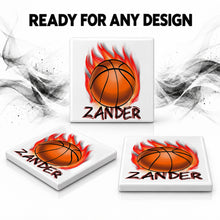 LG002 Basketball ceramic coaster by Mythic Airbrush, original Air-Volution design — product image 7