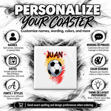 LG003 Soccer World Cup ceramic coaster by Mythic Airbrush, original Air-Volution design — product image 5