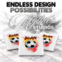 LG003 Soccer World Cup ceramic coaster by Mythic Airbrush, original Air-Volution design — product image 6