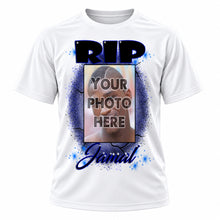 Personalized Your Photo On a T-Shirt, front-view T-shirt mockup featuring custom Air-Volution artwork by Mythic Airbrush