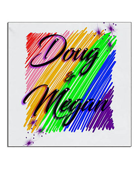 A001 Personalized Airbrush Rainbow Name Design Ceramic Coaster