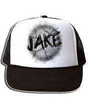 A003 Personalized Airbrush Name Design Snapback Trucker Hat