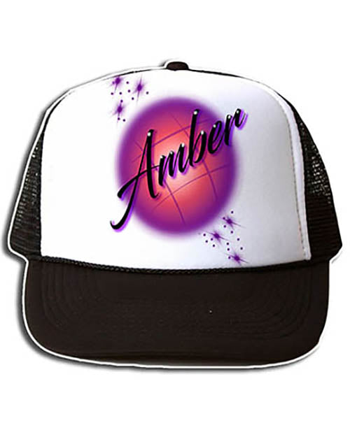 A004 Personalized Airbrush Name Design Snapback Trucker Hat
