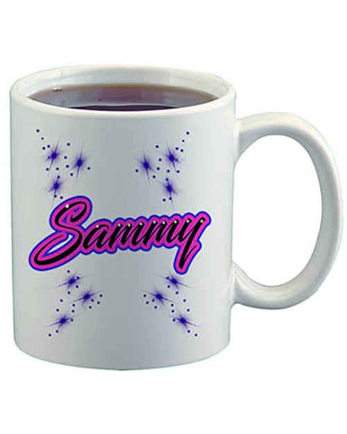 A005 Personalized Airbrush Name Design Ceramic Coffee Mug