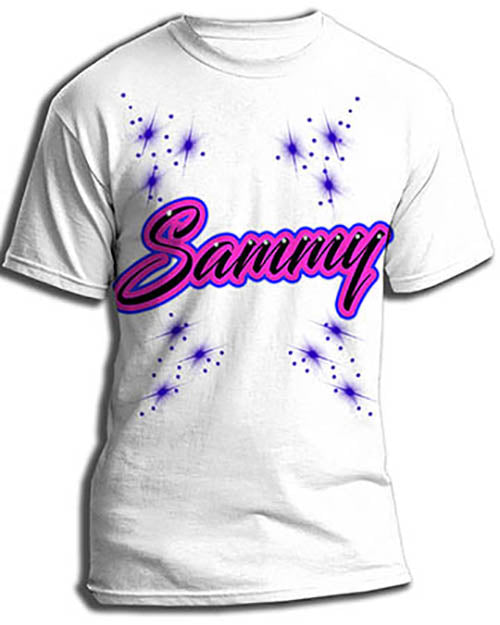 A005 Personalized Custom Airbrushed Name Writing Color Party Design Gift Shirt