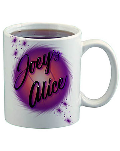 A007 Personalized Airbrush Name Design Ceramic Coffee Mug