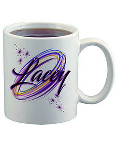 A008 Personalized Airbrush Name Design Ceramic Coffee Mug