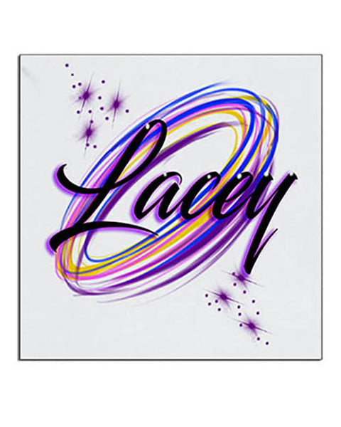 A008 Personalized Airbrush Name Design Ceramic Coaster