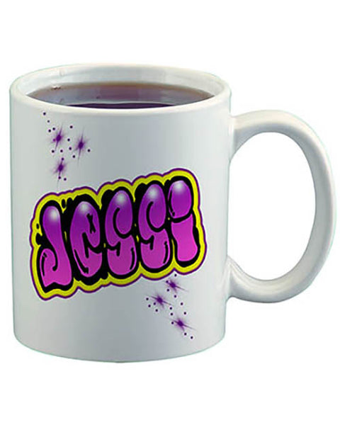 A009 Personalized Airbrush Name Design Ceramic Coffee Mug