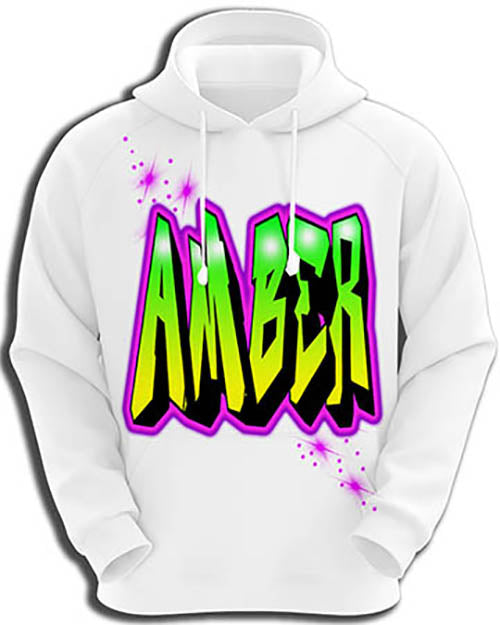 A011 Personalized Custom Airbrushed Name Writing Color Party Design Gift Hoodie