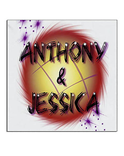 A013 Personalized Airbrush Name Design Ceramic Coaster