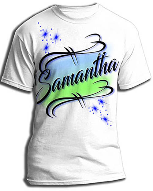 A015 Personalized Custom Airbrushed Name Writing Color Party Design Gift Shirt