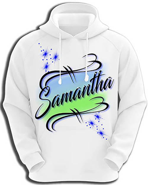 A015 Personalized Custom Airbrushed Name Writing Color Party Design Gift Hoodie