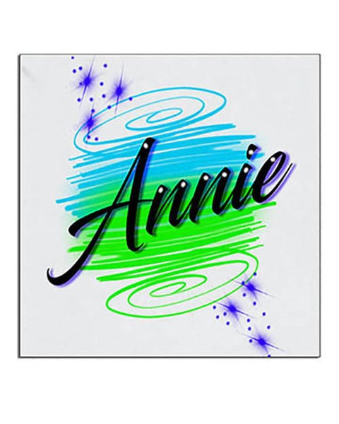 A016 Personalized Airbrush Name Design Ceramic Coaster
