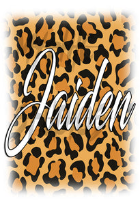 A024 Digitally Airbrush Painted Personalized Custom Cheetah Name Writing Color Party Design Gift  Drawstring Backpack