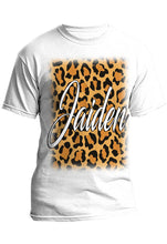 A024 Digitally Airbrush Painted Personalized Custom Cheetah Name Design  Adult and Kids T-Shirt