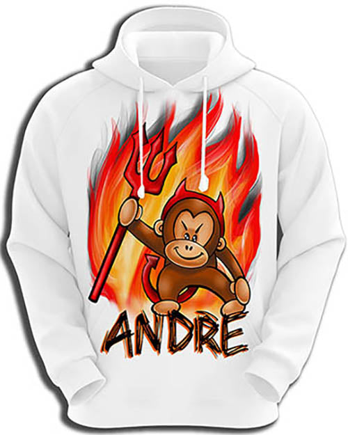 B032 custom personalized airbrush Devil Monkey Hoodie Sweatshirt