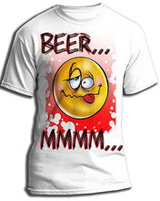 B035 custom personalized airbrush Smiley beer Tee Shirt design Emoji