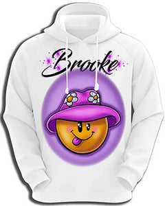 B037 custom personalized airbrush Smiley Hoodie Sweatshirt design Emoji