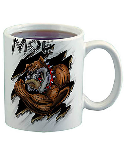 B045 Personalized Airbrush Muscle Bulldog Ceramic Coffee Mug