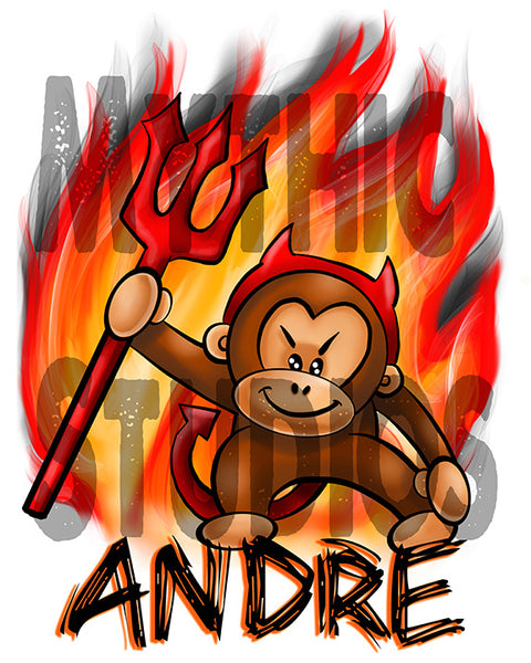 B032 custom personalized airbrush Devil Monkey Hoodie Sweatshirt
