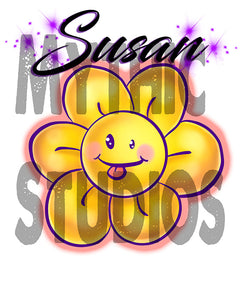 B034 custom personalized airbrush Smiley Flower Hoodie Sweatshirt Emoji