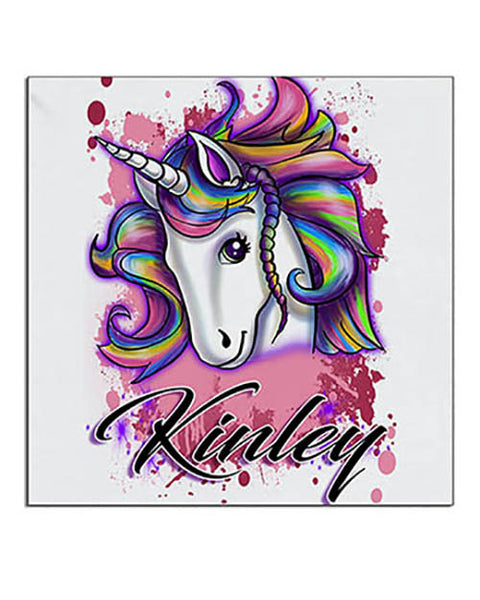 B142 Personalized Airbrush Unicorn Ceramic Coaster