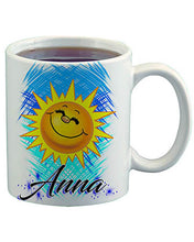 B146 Personalized Airbrush Sunshine face Ceramic Coffee Mug