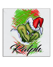 B152 Digitally Airbrush Painted Personalized Custom Grinch Ceramic Coaster