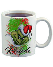 B152 Digitally Airbrush Painted Personalized Custom Grinch Ceramic Coffee Mug