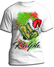 B152 Digitally Airbrush Painted Personalized Custom Grinch Tee Shirt